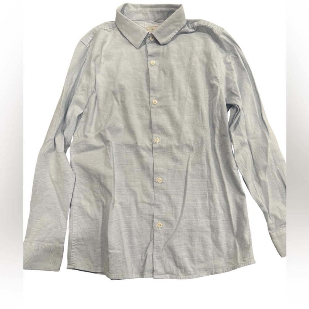 Zara boys collection button down light blue dress shirt. Size 10